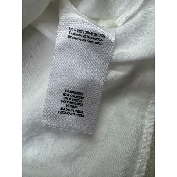 Laughing Llama White Cotton Floral Accent Toddler Dress 18 months Lined pullover - Picture 10 of 13